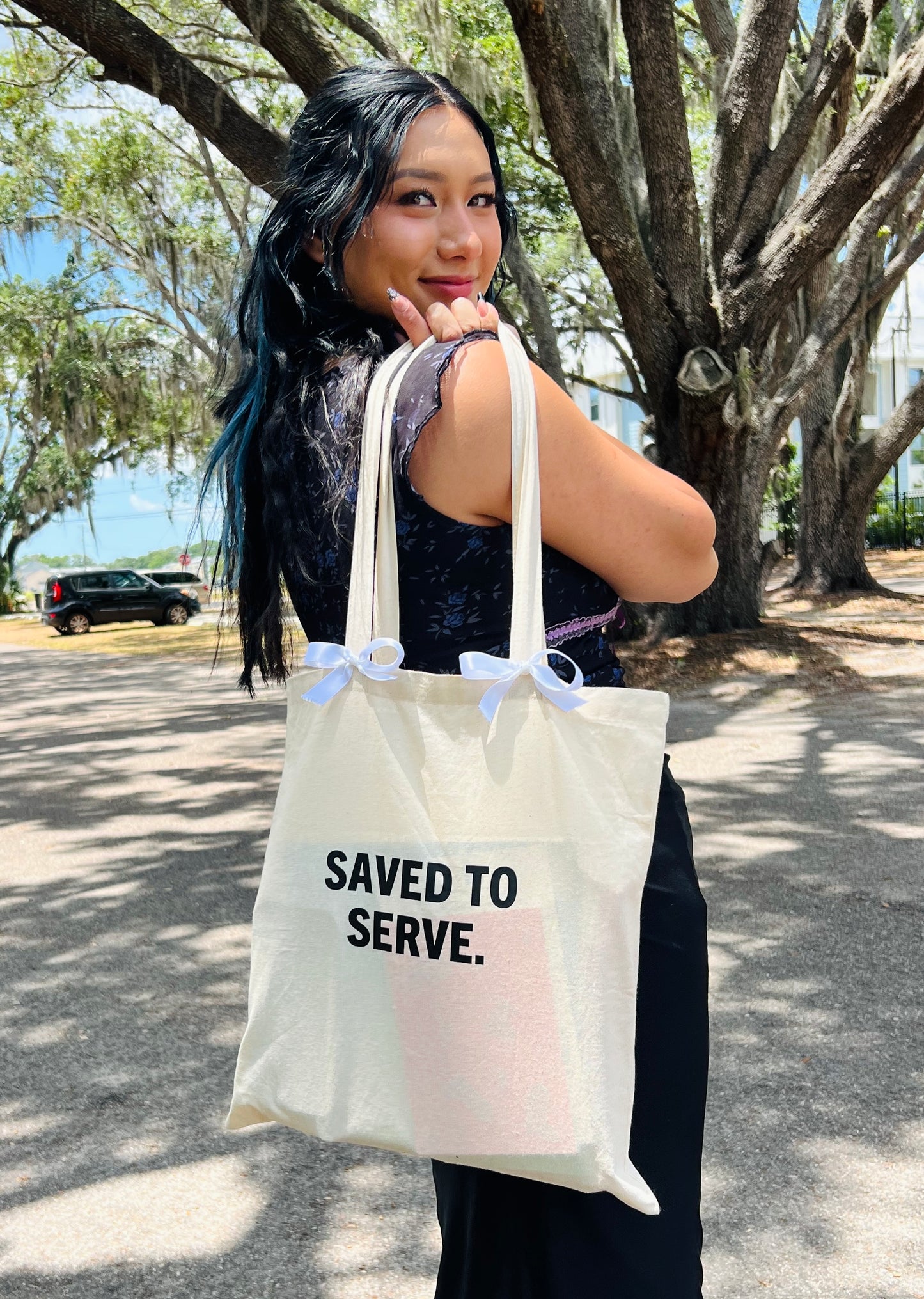 Saved to Serve Tote bag